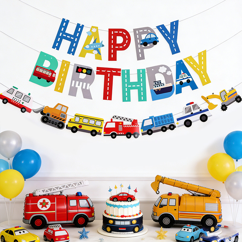 Car Accessories Banner - لافتة عيد ميلاد سعيد بتصميم سيارات
