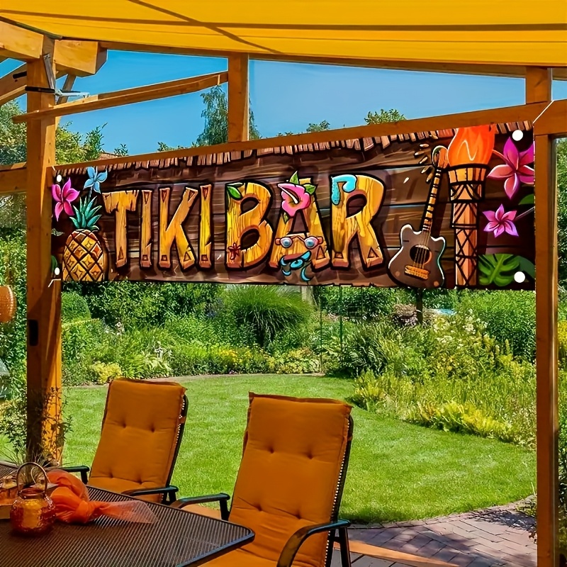 Car Accessories Banner - لافتة Tiki Bar الاستوائية لشاطئ هاواي